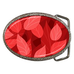 Leaf Design Leaf Background Red Belt Buckles by Pakrebo