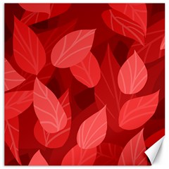 Leaf Design Leaf Background Red Canvas 16  X 16  by Pakrebo