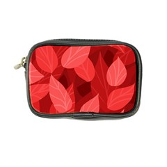 Leaf Design Leaf Background Red Coin Purse by Pakrebo