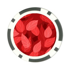 Leaf Design Leaf Background Red Poker Chip Card Guard (10 Pack) by Pakrebo