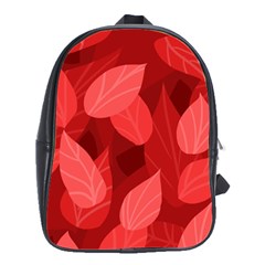 Leaf Design Leaf Background Red School Bag (large) by Pakrebo