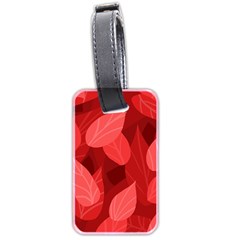 Leaf Design Leaf Background Red Luggage Tag (two Sides) by Pakrebo