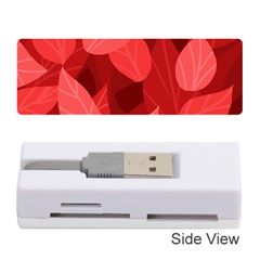 Leaf Design Leaf Background Red Memory Card Reader (stick) by Pakrebo