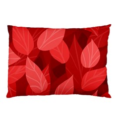 Leaf Design Leaf Background Red Pillow Case (two Sides) by Pakrebo