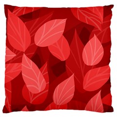 Leaf Design Leaf Background Red Large Cushion Case (one Side) by Pakrebo