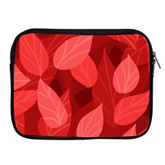 Leaf Design Leaf Background Red Apple Ipad 2/3/4 Zipper Cases by Pakrebo