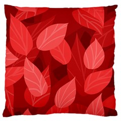 Leaf Design Leaf Background Red Large Flano Cushion Case (one Side) by Pakrebo