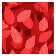 Leaf Design Leaf Background Red Large Satin Scarf (square) by Pakrebo