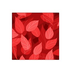 Leaf Design Leaf Background Red Satin Bandana Scarf by Pakrebo