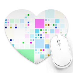 Square Colorful Pattern Geometric Heart Mousepads by Pakrebo