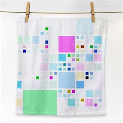 Square Colorful Pattern Geometric Face Towel by Pakrebo