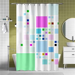 Square Colorful Pattern Geometric Shower Curtain 48  X 72  (small)  by Pakrebo