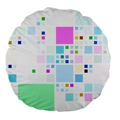 Square Colorful Pattern Geometric Large 18  Premium Flano Round Cushions by Pakrebo