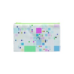 Square Colorful Pattern Geometric Cosmetic Bag (xs) by Pakrebo