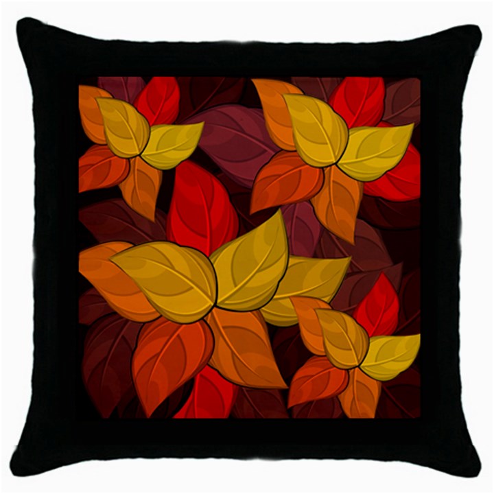 Flower Background Flower Design Throw Pillow Case (Black)