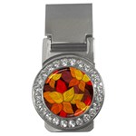 Flower Background Flower Design Money Clips (CZ)  Front