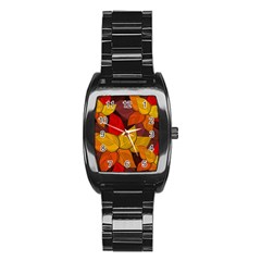 Flower Background Flower Design Stainless Steel Barrel Watch by Pakrebo