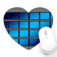 Film Filmstrip Black Photograph Heart Mousepads by Pakrebo