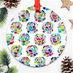 Flowers Floral Pattern Decorative Ornament (Round) Front