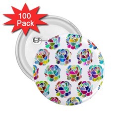 Flowers Floral Pattern Decorative 2 25  Buttons (100 Pack)  by Pakrebo