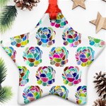 Flowers Floral Pattern Decorative Star Ornament (Two Sides) Front