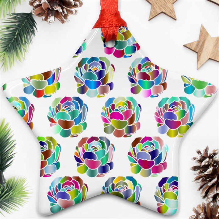 Flowers Floral Pattern Decorative Star Ornament (Two Sides)