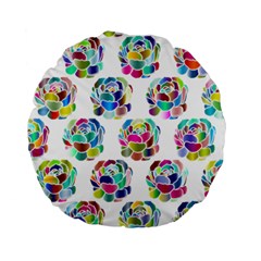 Flowers Floral Pattern Decorative Standard 15  Premium Round Cushions by Pakrebo