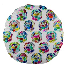 Flowers Floral Pattern Decorative Large 18  Premium Flano Round Cushions by Pakrebo