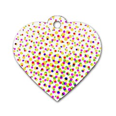 Illustration Abstract Pattern Polka Dot Dog Tag Heart (two Sides) by Pakrebo