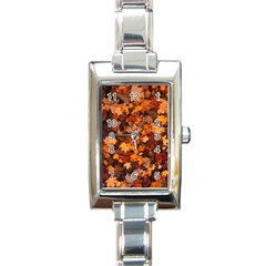 Fall Foliage Autumn Leaves October Rectangle Italian Charm Watch by Pakrebo