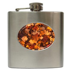 Fall Foliage Autumn Leaves October Hip Flask (6 Oz) by Pakrebo