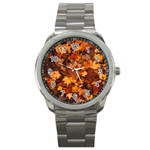 Fall Foliage Autumn Leaves October Sport Metal Watch Front