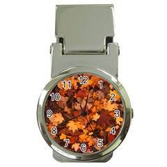 Fall Foliage Autumn Leaves October Money Clip Watches by Pakrebo