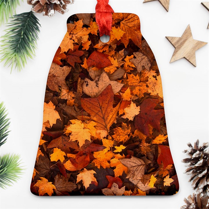 Fall Foliage Autumn Leaves October Bell Ornament (Two Sides)