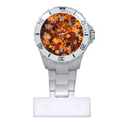 Fall Foliage Autumn Leaves October Plastic Nurses Watch by Pakrebo