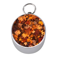 Fall Foliage Autumn Leaves October Mini Silver Compasses by Pakrebo