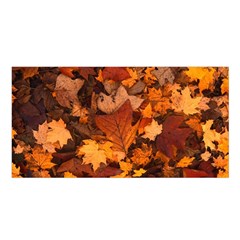 Fall Foliage Autumn Leaves October Satin Shawl by Pakrebo