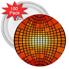 Pattern Background Rings Circle Orange 3  Buttons (100 Pack)  by Pakrebo