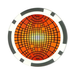 Pattern Background Rings Circle Orange Poker Chip Card Guard