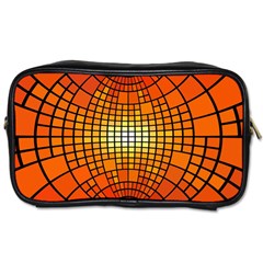 Pattern Background Rings Circle Orange Toiletries Bag (one Side) by Pakrebo