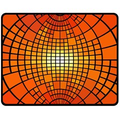 Pattern Background Rings Circle Orange Fleece Blanket (medium)  by Pakrebo