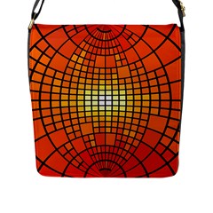 Pattern Background Rings Circle Orange Flap Closure Messenger Bag (l) by Pakrebo