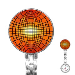 Pattern Background Rings Circle Orange Stainless Steel Nurses Watch by Pakrebo