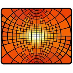 Pattern Background Rings Circle Orange Double Sided Fleece Blanket (medium)  by Pakrebo