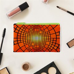 Pattern Background Rings Circle Orange Cosmetic Bag (xs) by Pakrebo