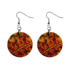 Autumn Leaves Forest Fall Color Mini Button Earrings by Pakrebo