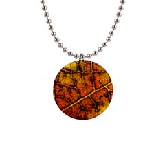 Autumn Leaves Forest Fall Color 1  Button Necklace by Pakrebo