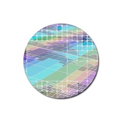 Abstract Lines Perspective Plan Rubber Coaster (round)  by Pakrebo