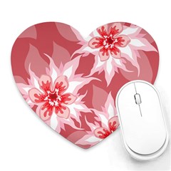 Flower Leaf Nature Flora Floral Heart Mousepads by Pakrebo