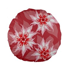 Flower Leaf Nature Flora Floral Standard 15  Premium Flano Round Cushions